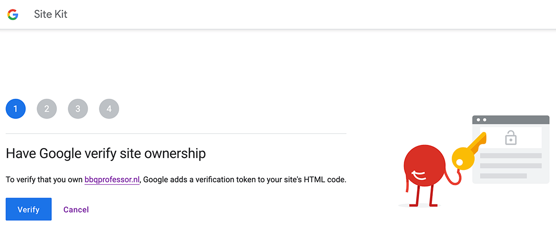 Website verifiëren via Site Kit